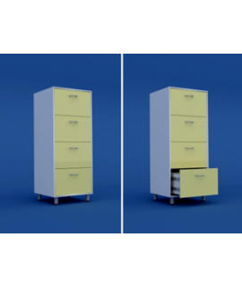 Шкаф картотечный (4 выдвижных ящика) МШ-3.08-ВТМ   600х550х1400