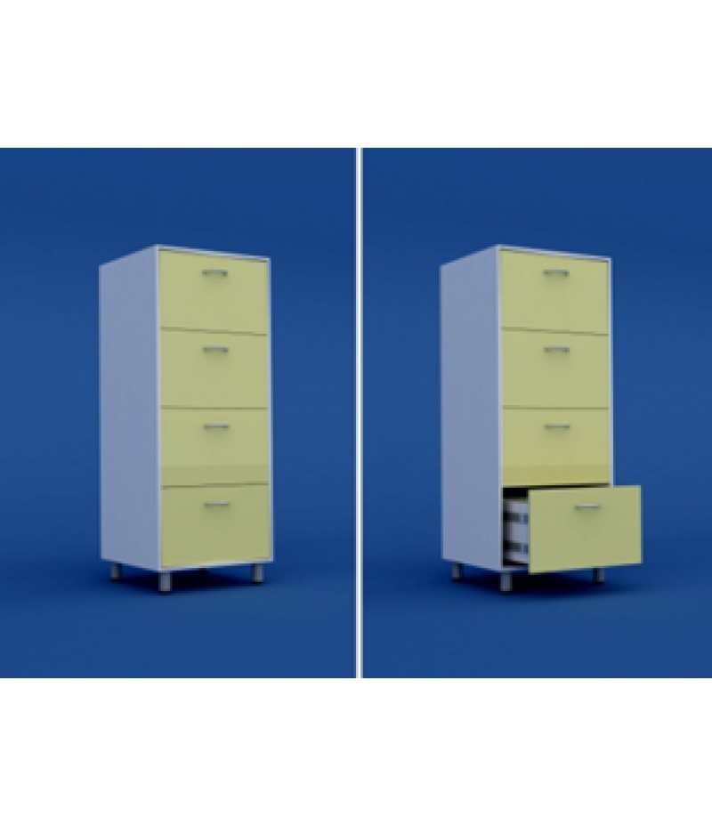 Шкаф картотечный (4 выдвижных ящика) МШ-3.08-ВТМ   600х550х1400