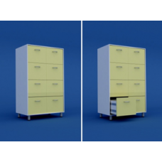 Шкаф картотечный ( 8 выдвижных ящиков) МШ-3.09-ВТМ   900х550х1400